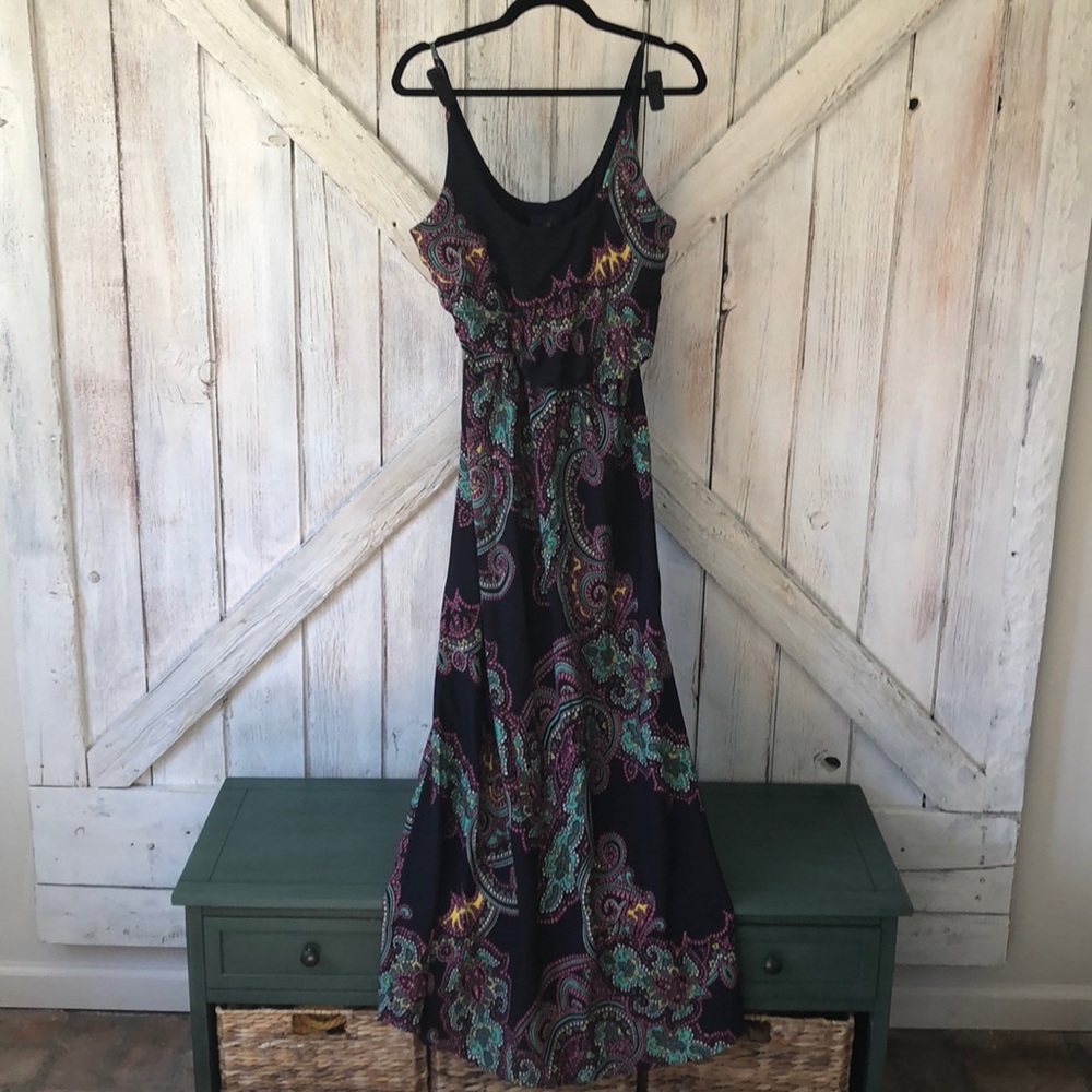 Navy summer dress with multi color accents